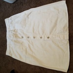 Old Navy Button Front White Denim Skirt